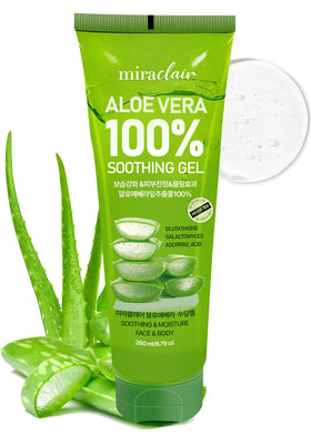 MIRACLAIR front packaging showing clear aloe gel and travel size benefit