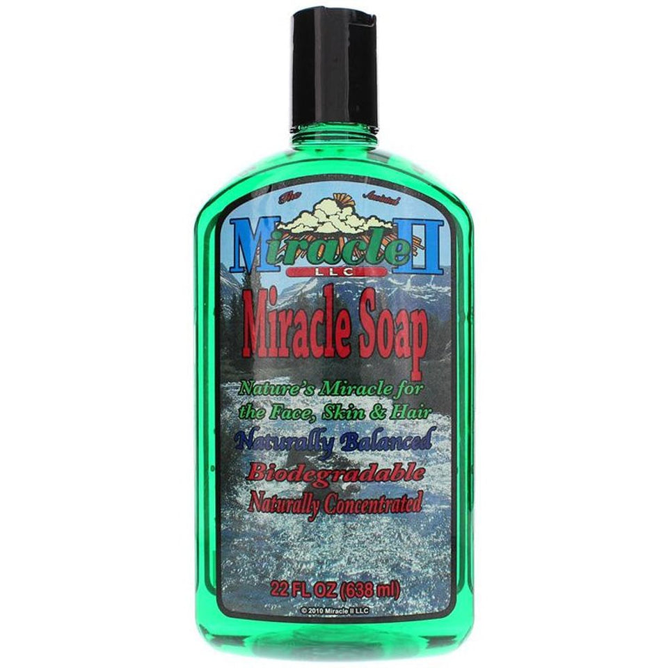 Miracle II Regular Soap front view showing full 22 oz packaging and clear product name for easy identification and storage benefit