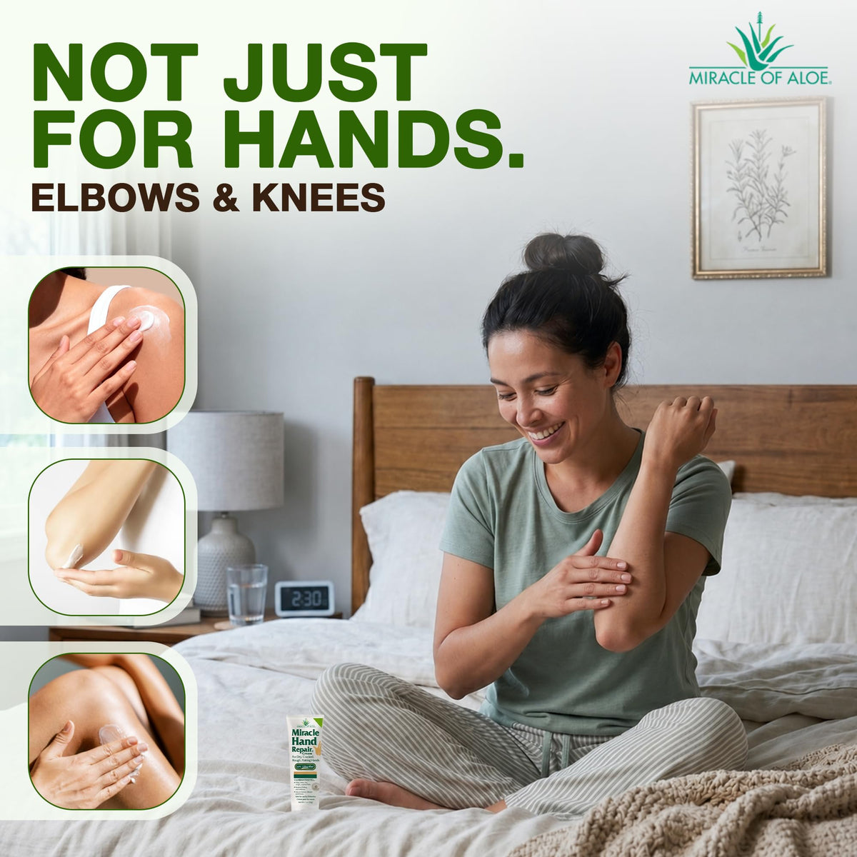 Miracle of Aloe 1 oz hand cream label close-up emphasizing fast-absorbing hydration