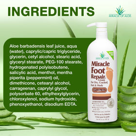 Miracle of Aloe applying cream to heel showing targeted repair and softening benefit