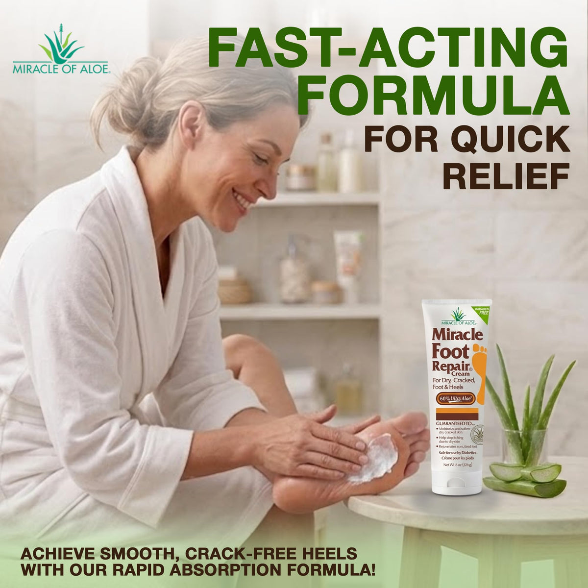 Miracle of Aloe before and after heel comparison showing smoother skin