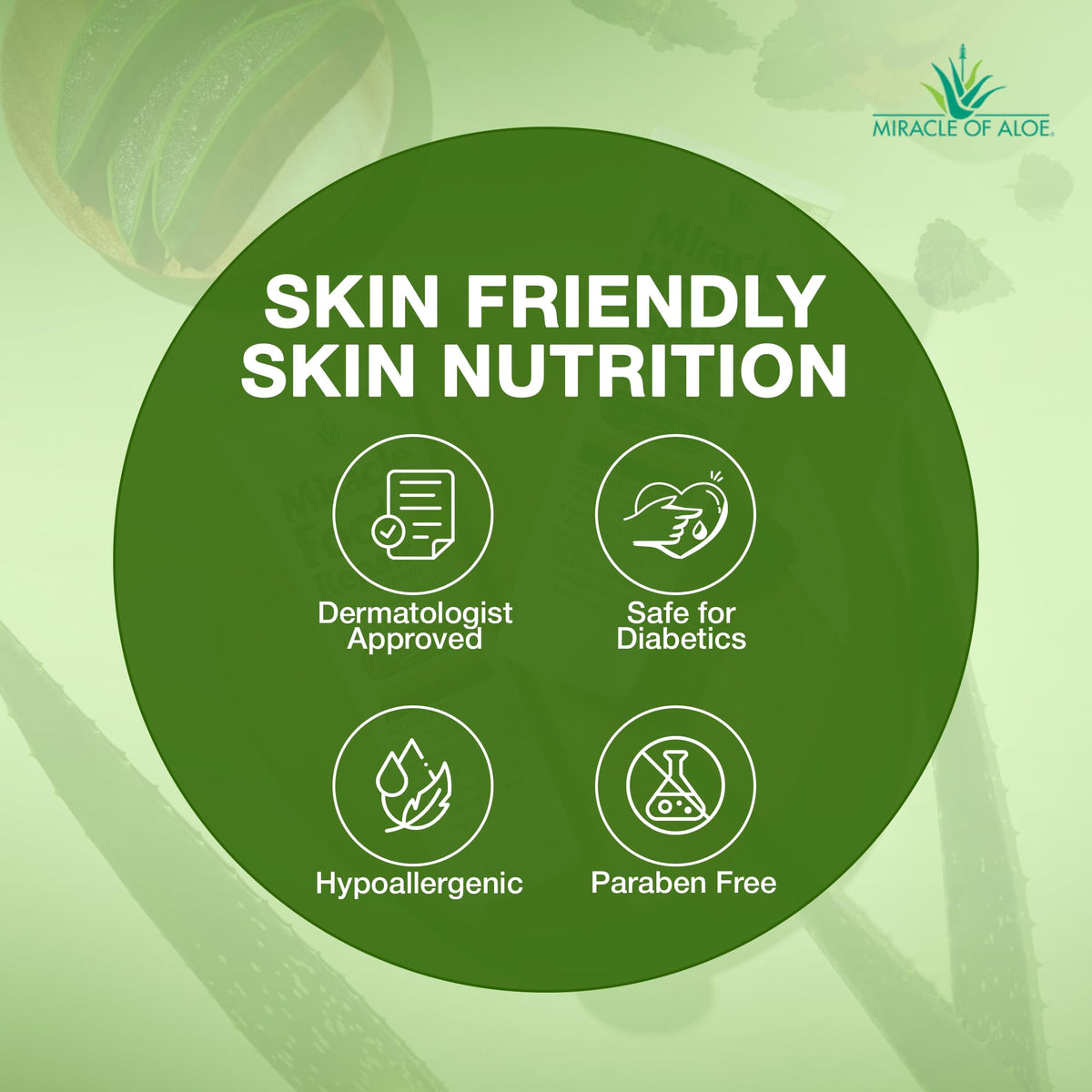 Miracle of Aloe product label showing ingredient focus and usage tips