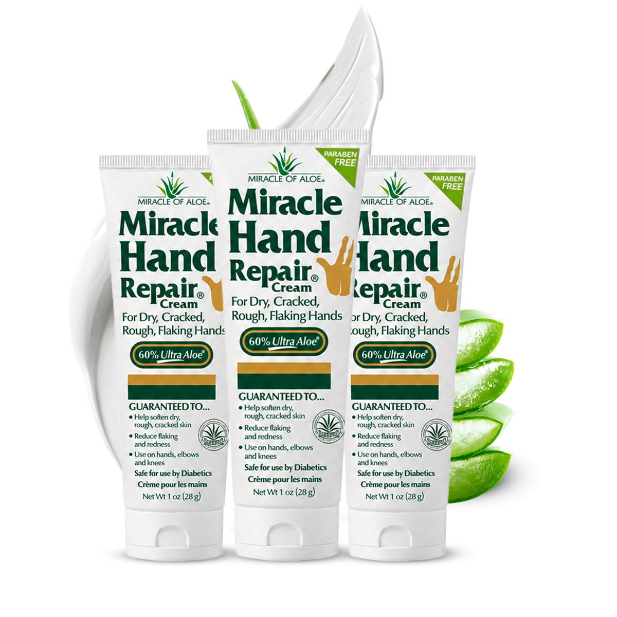 Miracle of Aloe front packaging showing tube and key benefit