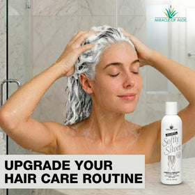 Miracle of Aloe bottle staged in bathroom suggesting everyday use convenience