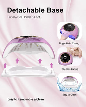 mirage layon in pedicure mode with foot inside demonstrating comfortable toe curing