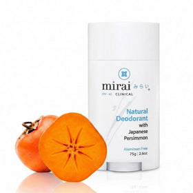 Mirai front view of unscented deodorant stick showing clean design and visibility benefit