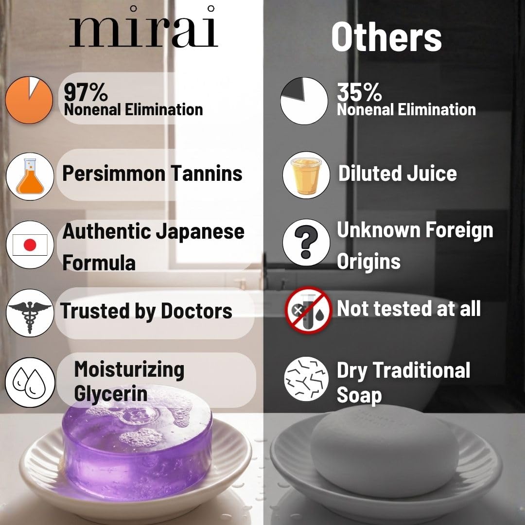 Mirai soap lathering into creamy foam for gentle cleansing