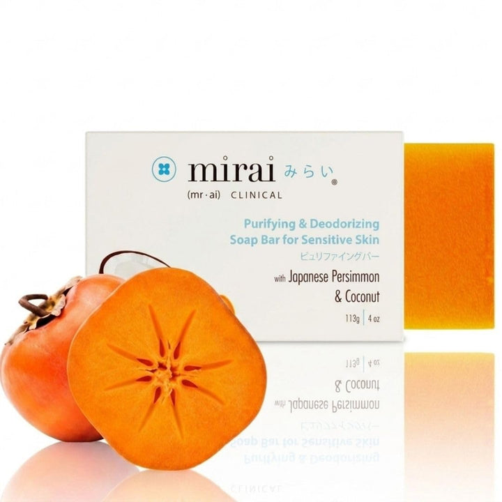 Mirai front packaging showing deodorant soap benefits and weight