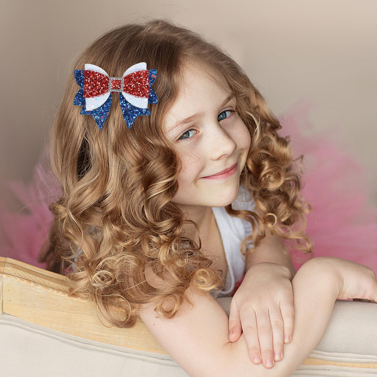 Miroksh bow paired with patriotic outfit illustrating outfit-matching versatility