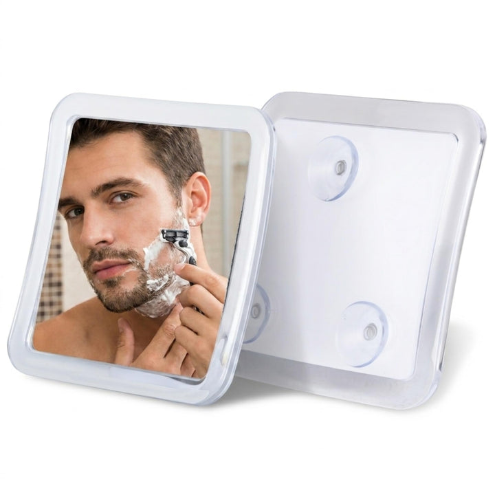 MIRRORVANA front view showing compact fogless mirror and slim frame benefits