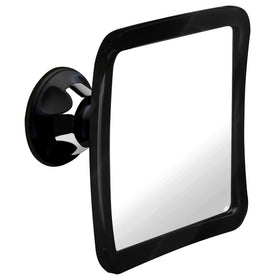 MIRRORVANA front view showing compact black fogless mirror and quick mount benefit