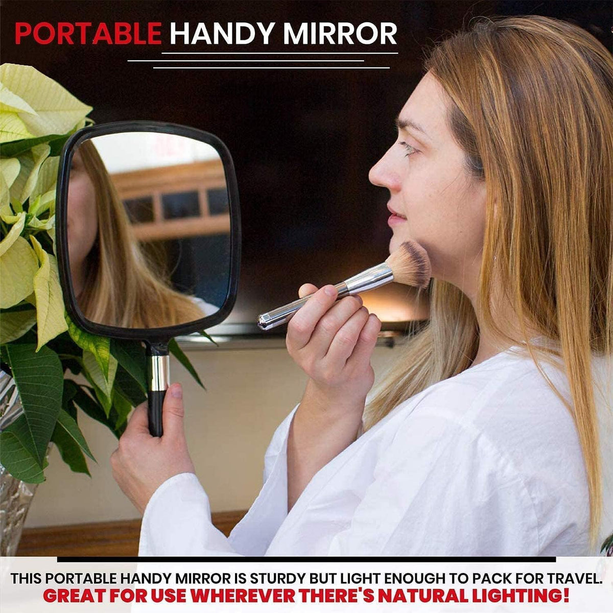 MIRRORVANA mirror in salon setting helping stylist check haircut angles accurately