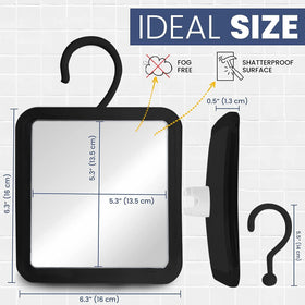 MIRRORVANA in-shower use with man shaving showing clear visibility benefit