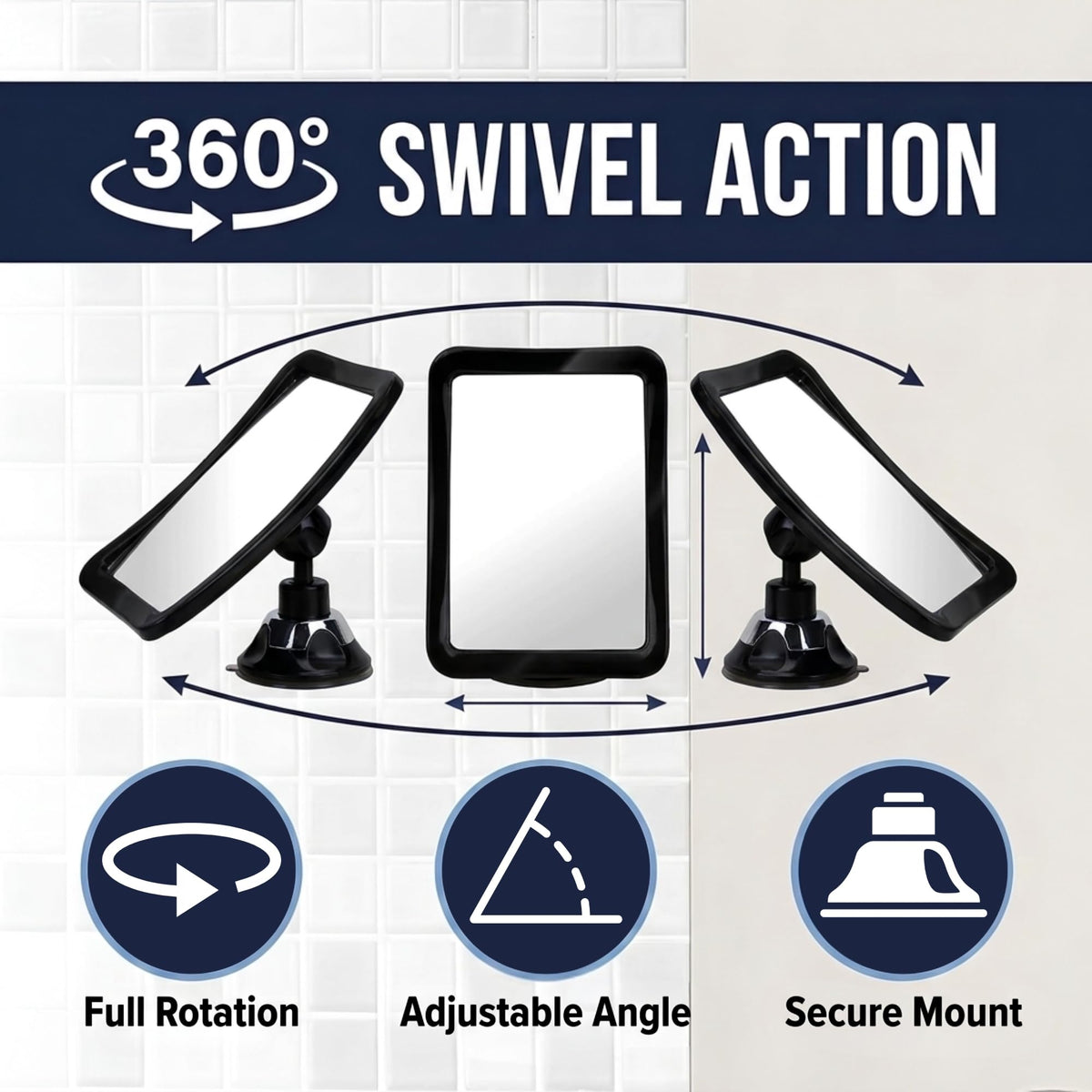 MIRRORVANA detailed suction cup with textured surface for stronger grip