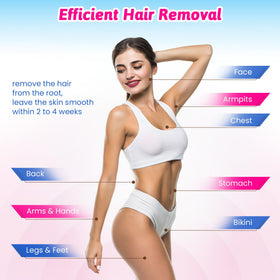 MIRUCOO strip applied to leg before removal, smooth hair-grip performance