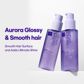 Mise En Scene before and after image showing smoother, glossier hair