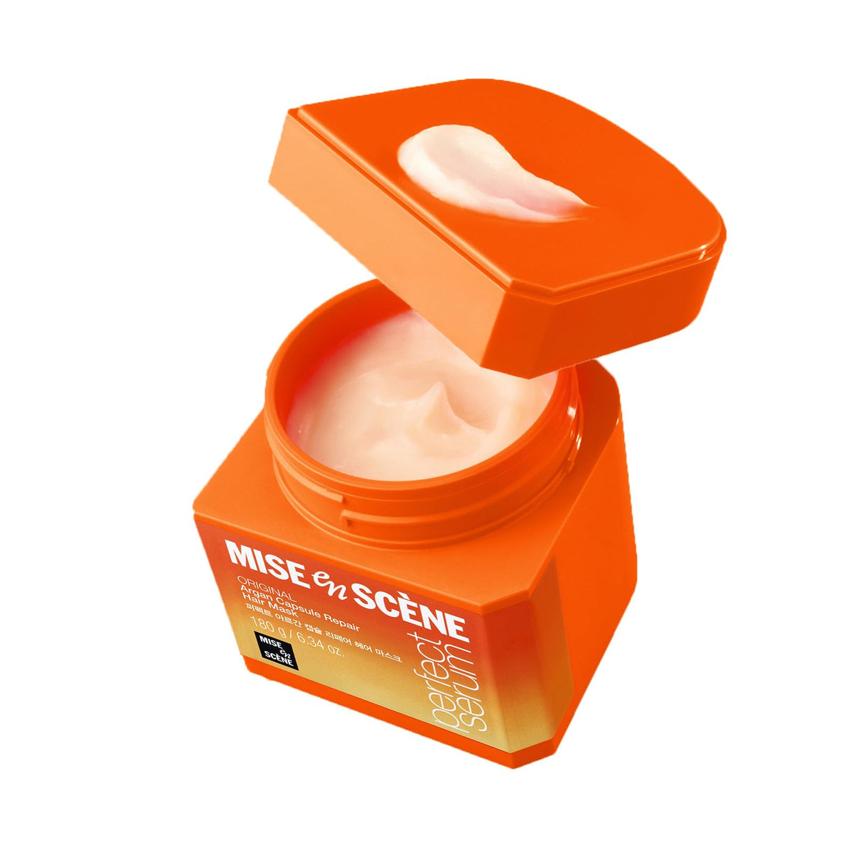 Mise En Scene front jar showing argan repair mask for visible restoration