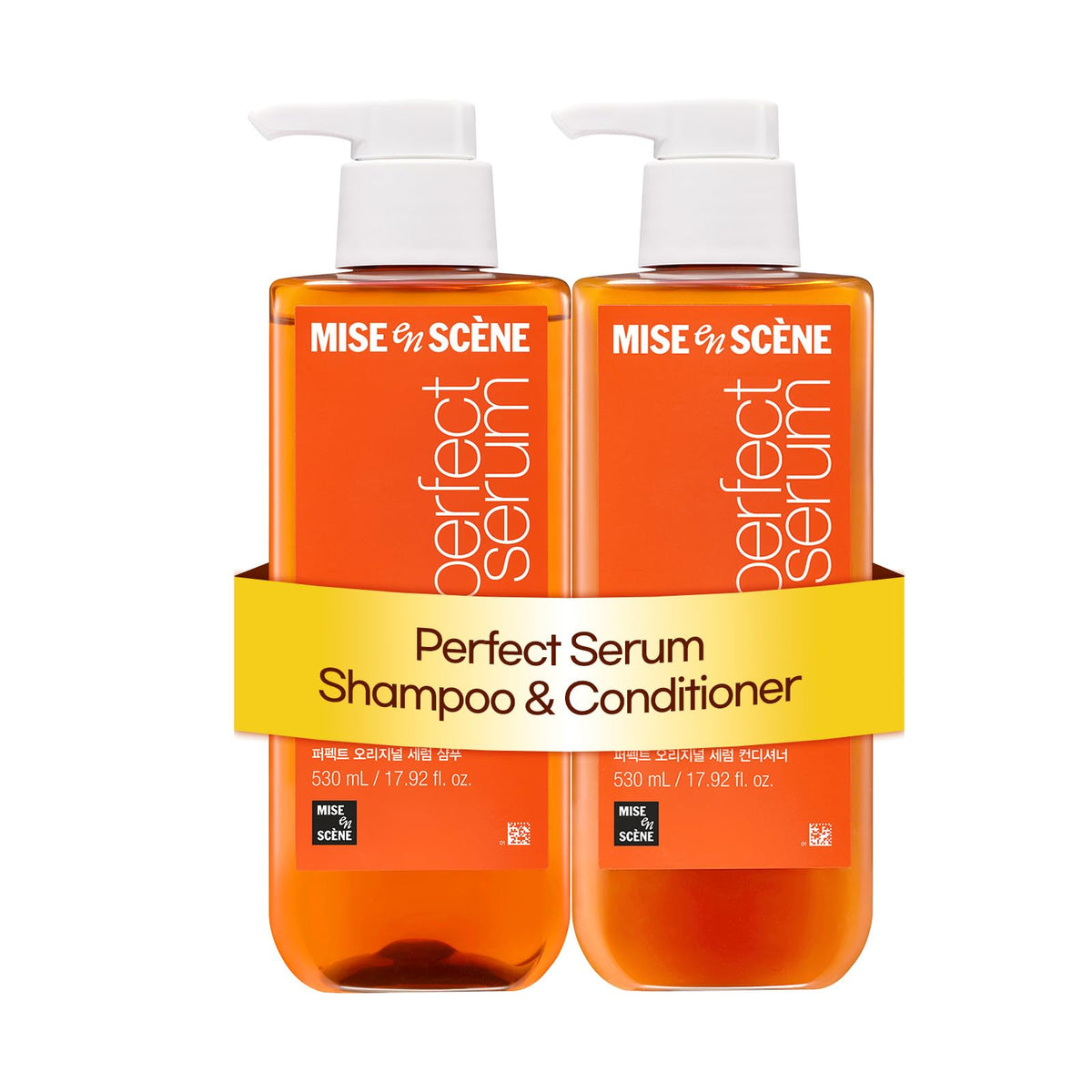 Mise En Scene front packaging showing label and sleek bottles for quick recognition and trust