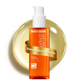 Mise En Scene front packaging showing bottle and shine benefit