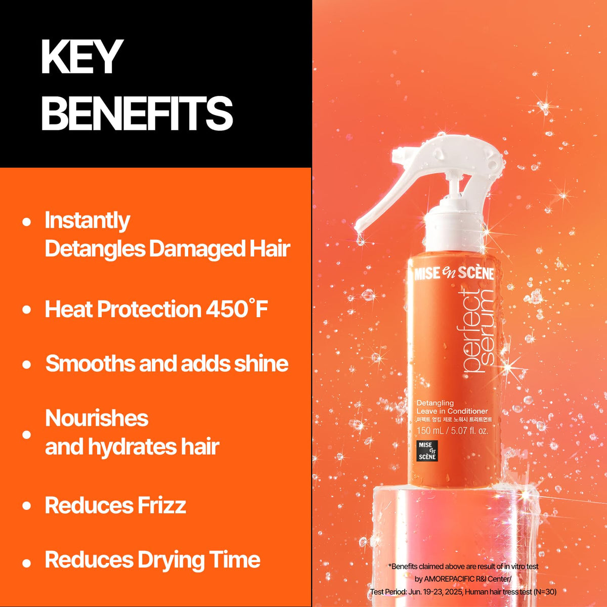 Mise En Scene spray nozzle detail for precise, non‑aerosol application benefit