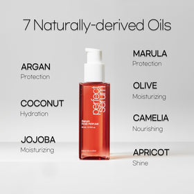 Mise En Scene ingredient display with argan and jojoba highlighting natural oil benefits