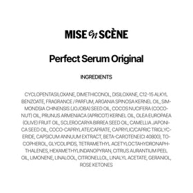 Mise En Scene label ingredient list close-up showing natural oils benefit