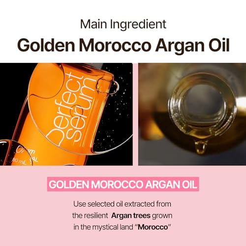 Mise En Scene ingredient oils spread highlighting nourishing argan blend benefit