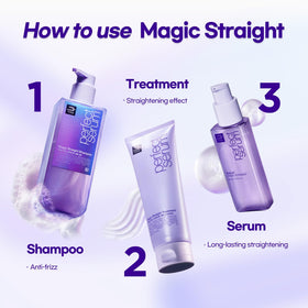 Mise En Scene shampoo applied in shower on wet hair to show cleansing and glide