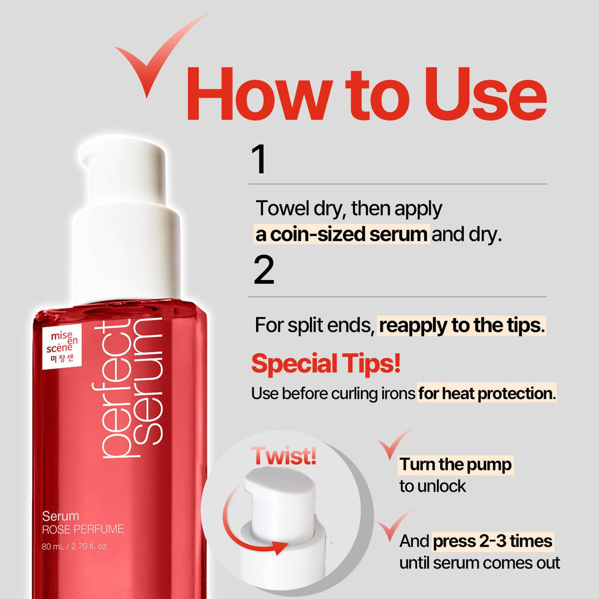 Mise En Scene finished styled hair showing shine and smoothness benefit