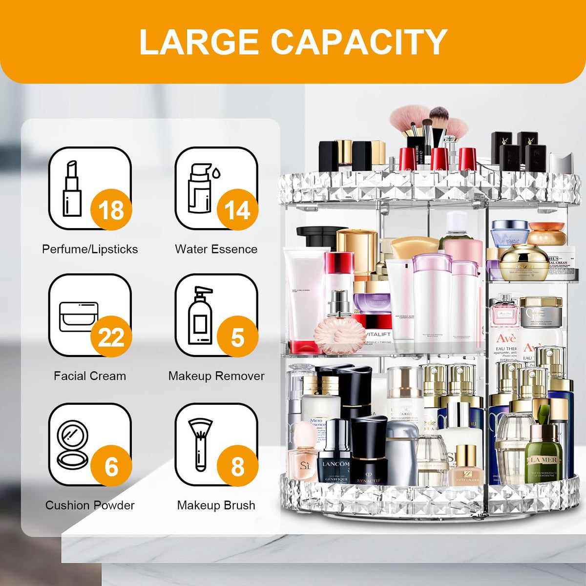 MISERWE adjustable trays with varied heights for tall bottles and palettes