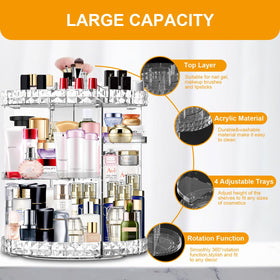 MISERWE organizer filled to capacity with skincare and perfumes for space saving
