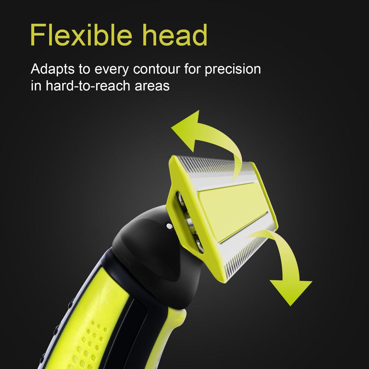 MISHAVE side profile mounted on OneBlade handle demonstrating easy fit benefit