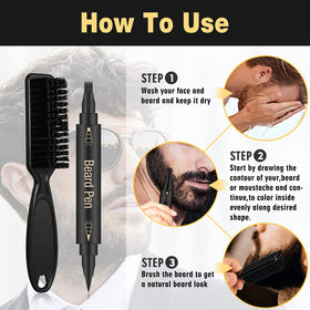 MISICH pen in use while shaping a mustache for clean, sharp edges
