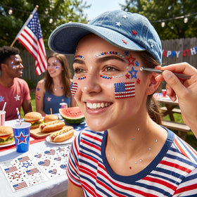 Miskate tiny American flag decal detail for themed fourth of july styling