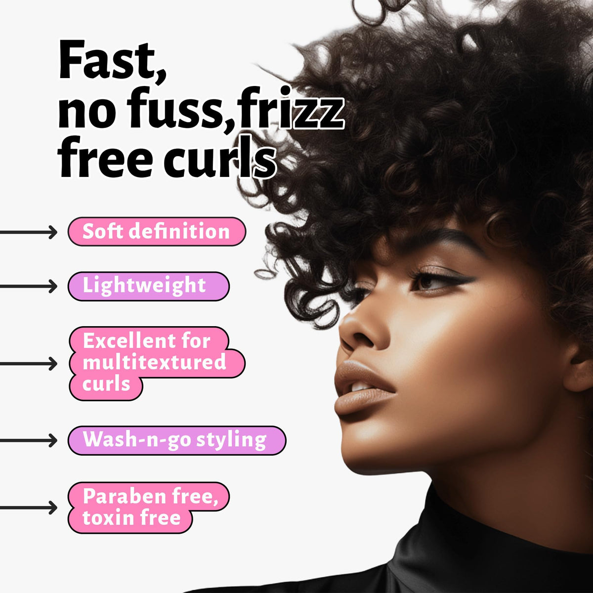 Miss Jessie's application on curly hair demonstrating even distribution and reduced frizz