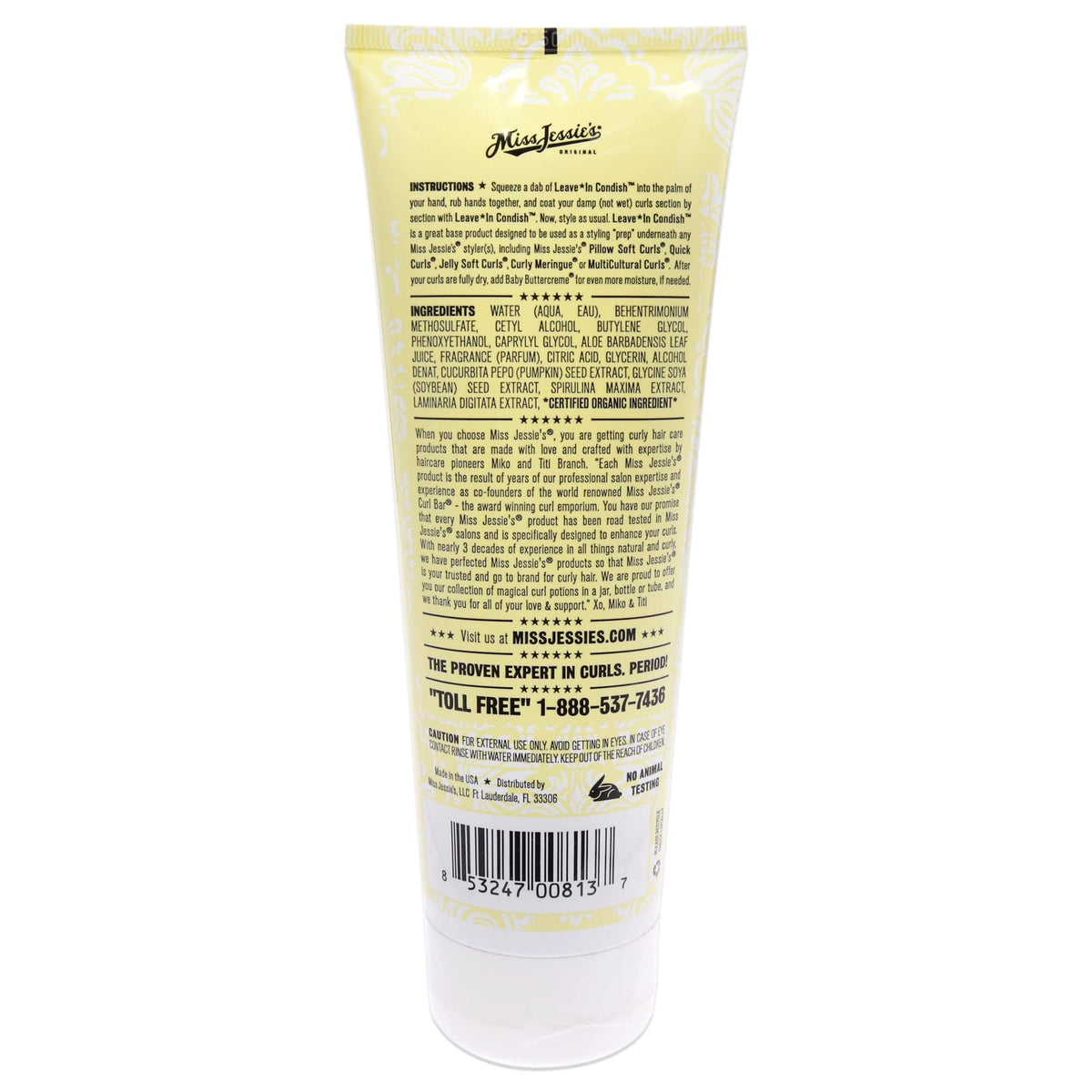 Miss Jessie's cream in hand demonstrating smooth texture and easy spread