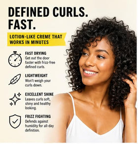 Miss Jessie's being applied to curly hair to define and reduce frizz