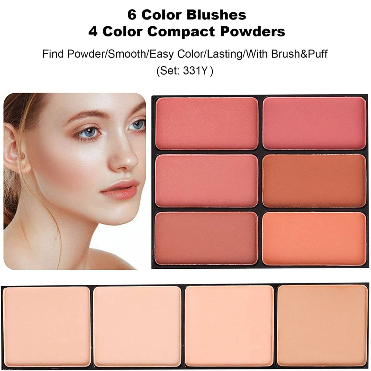 MISS ROSE M brushes and mirror included display demonstrating professional tools for on-the-go touch ups
