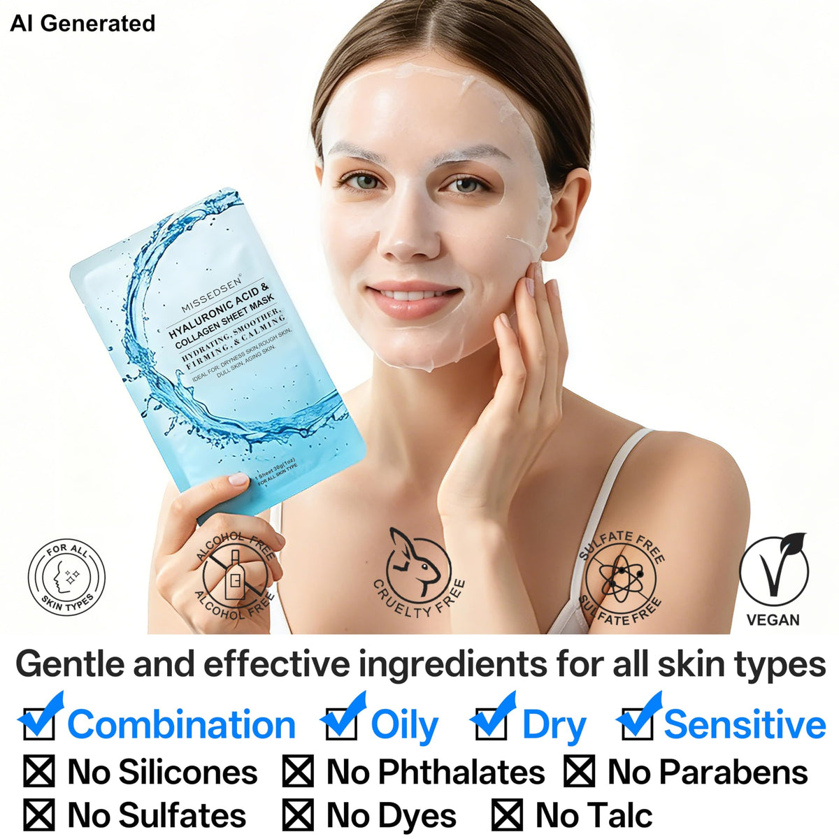 MISSEDSEN after-use cheek showing visible skin glow and smoothness