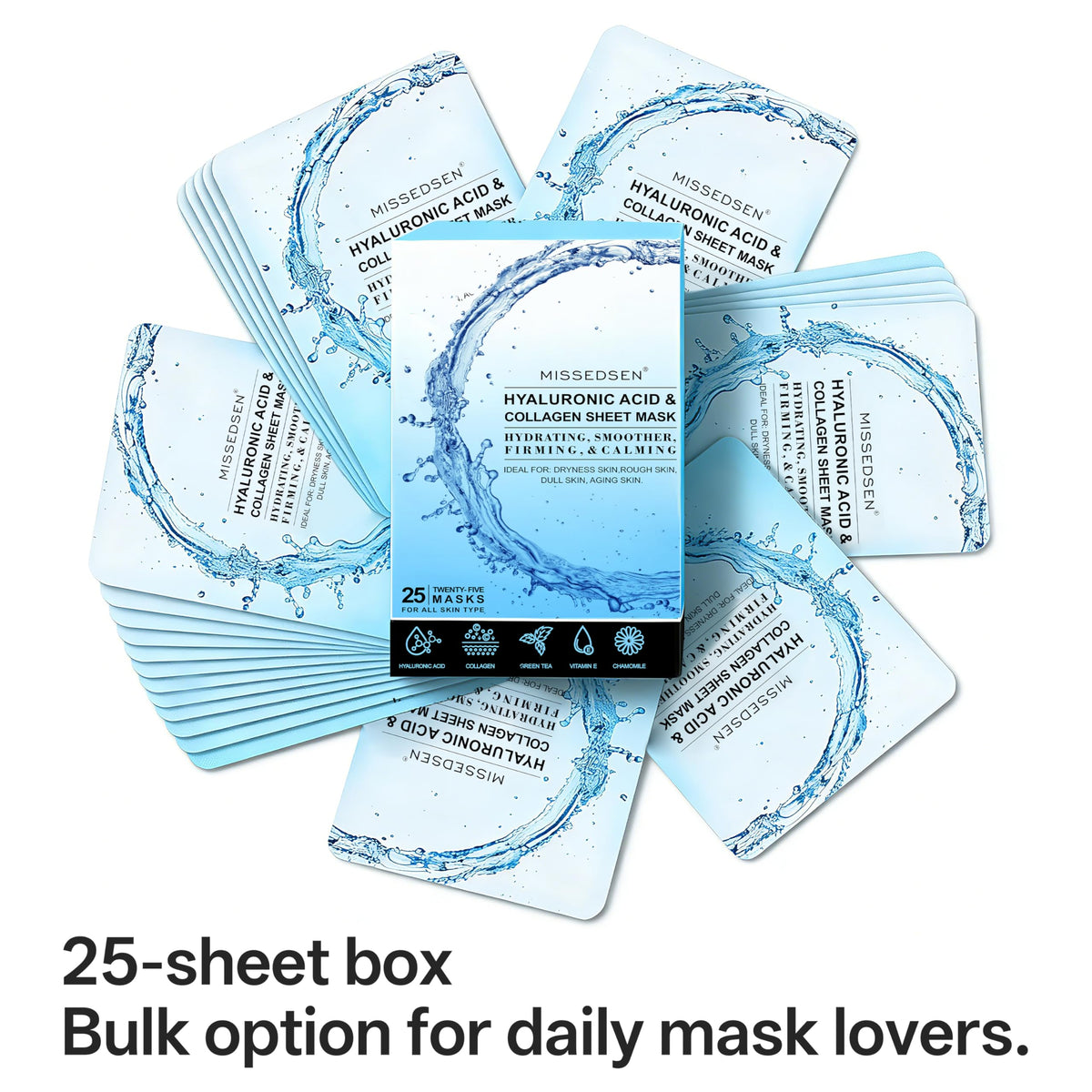 MISSEDSEN closeup of mask soaked in serum highlighting hydration