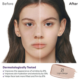 MISSHA half-face comparison before and after application showing natural coverage