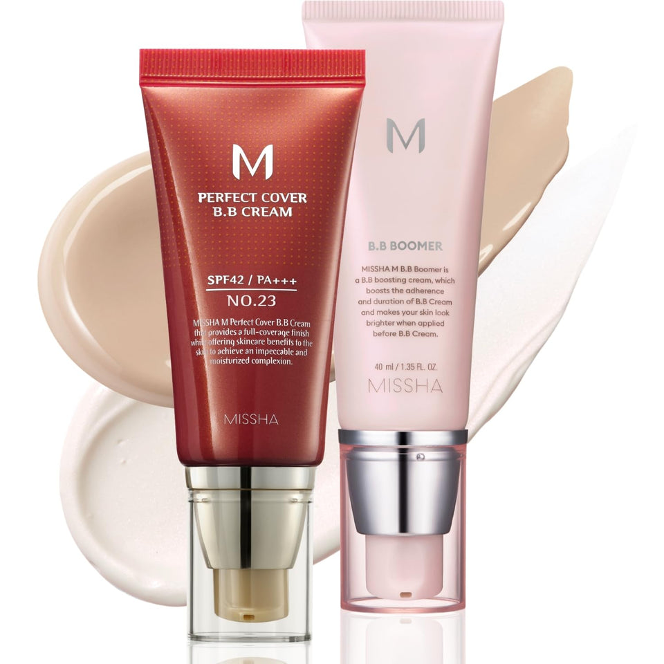 MISSHA kit front packaging showing BB cream and BB Boomer with clear benefits