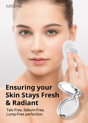 MISSHA close-up of powder surface highlighting fine-milled texture benefit