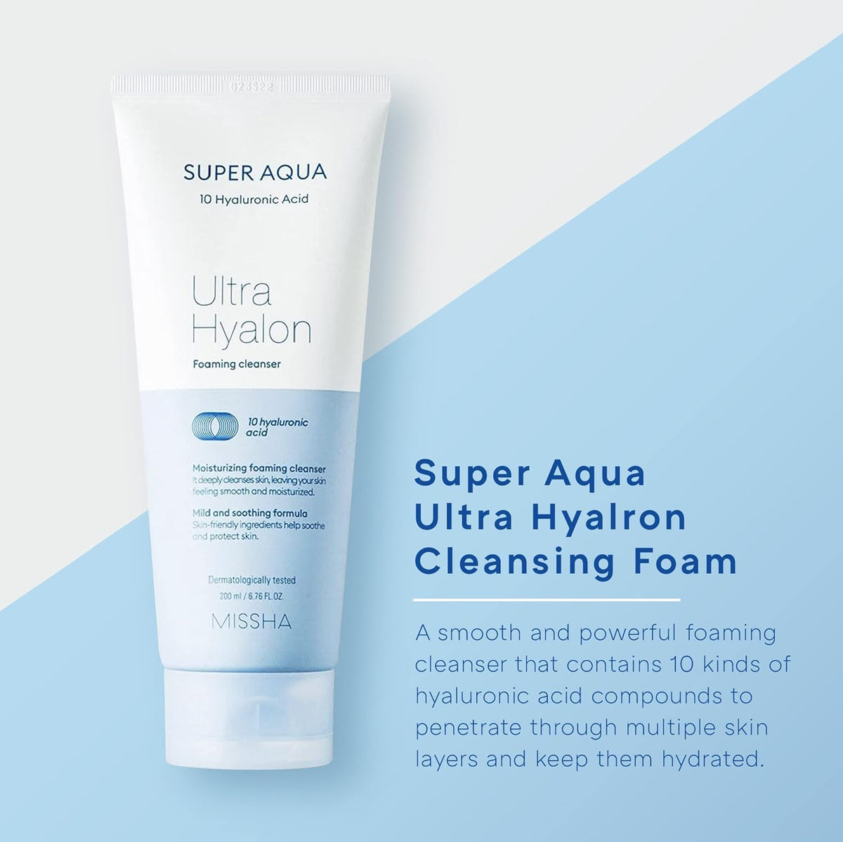 MISSHA foam texture on hand illustrating creamy lather and gentle cleansing benefit