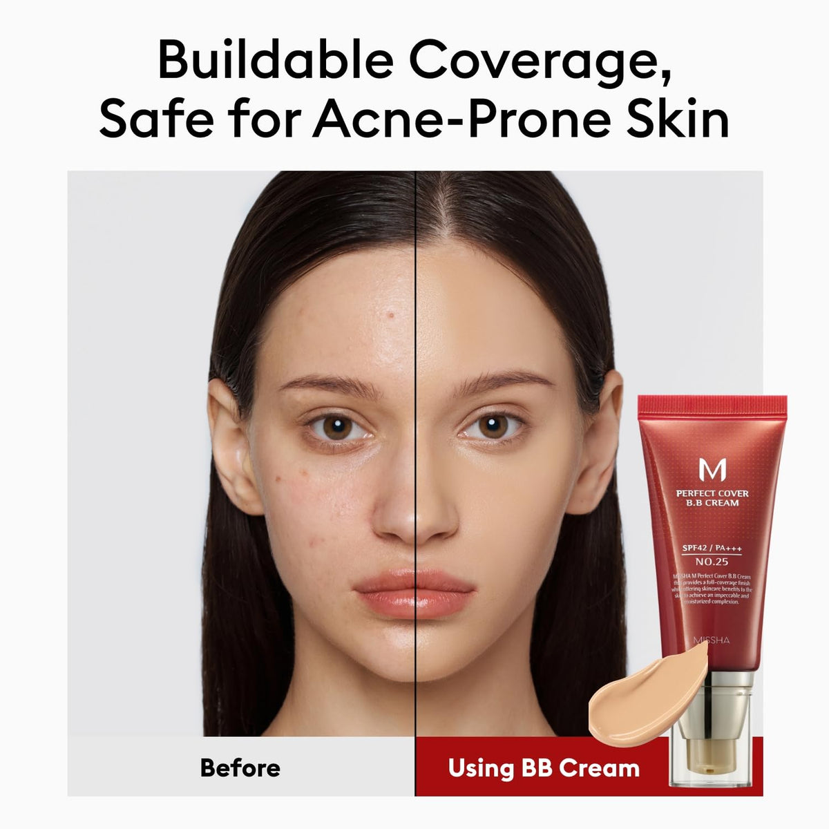 MISSHA texture blended with fingers showing buildable coverage benefit