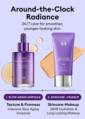 MISSHA bottle staged on bathroom vanity suggesting easy nightly routine adoption