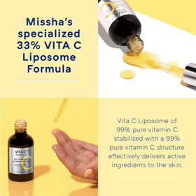 MISSHA ingredient collage highlighting vitamin C, collagen, and hydration