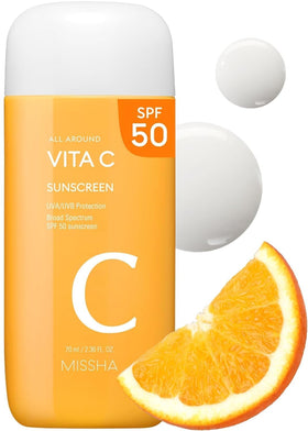 MISSHA front packaging showing SPF 50 and vitamin C benefits