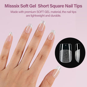 Misssix 5-in-1 gel adhesive and portable UV lamp showing quick curing benefit