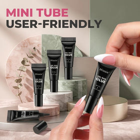 Misssix application press-on nails being glued for quick salon-like hold